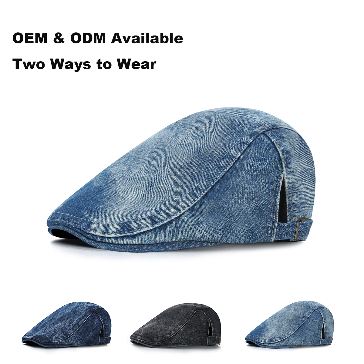 Washed Distressed Denim Ivy Cap --B013