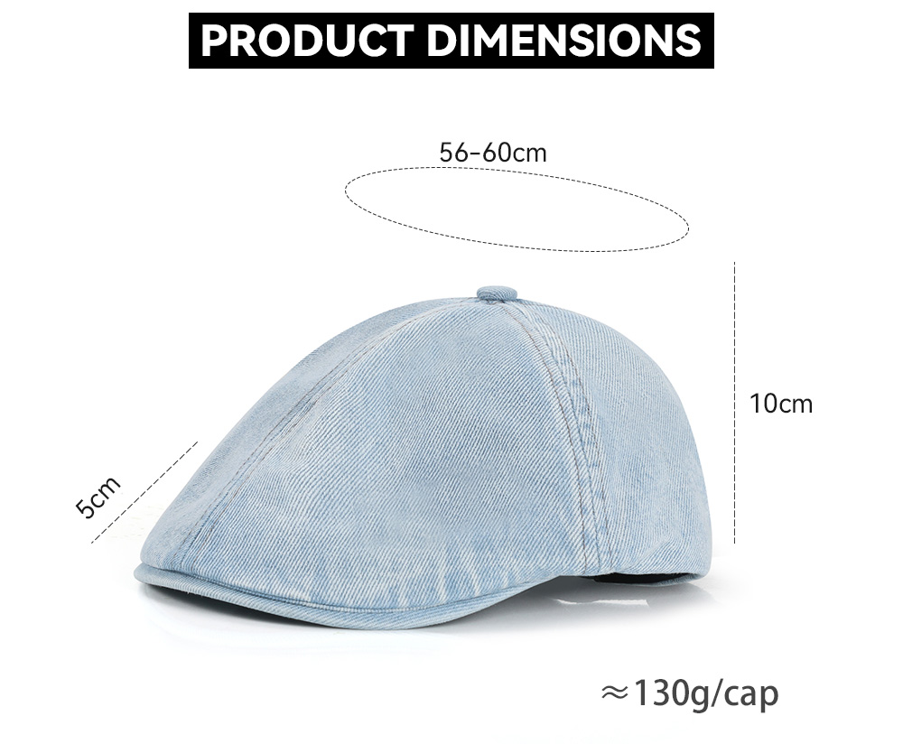 Washed Distressed Denim Newsboy Cap   --B219