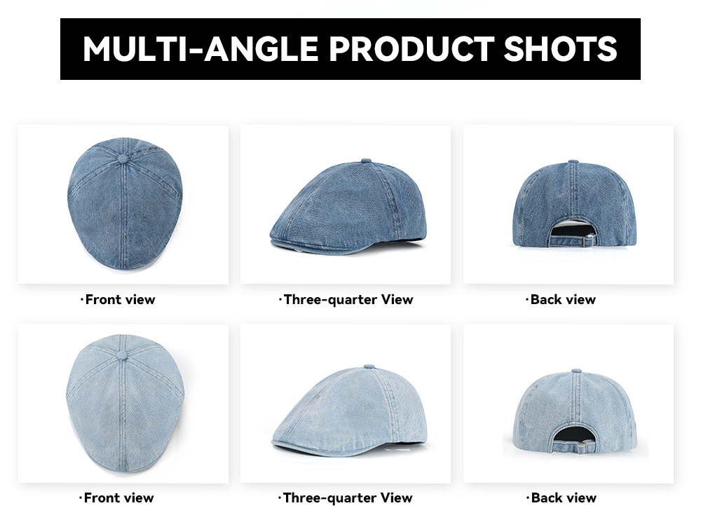 Washed Distressed Denim Newsboy Cap   --B219