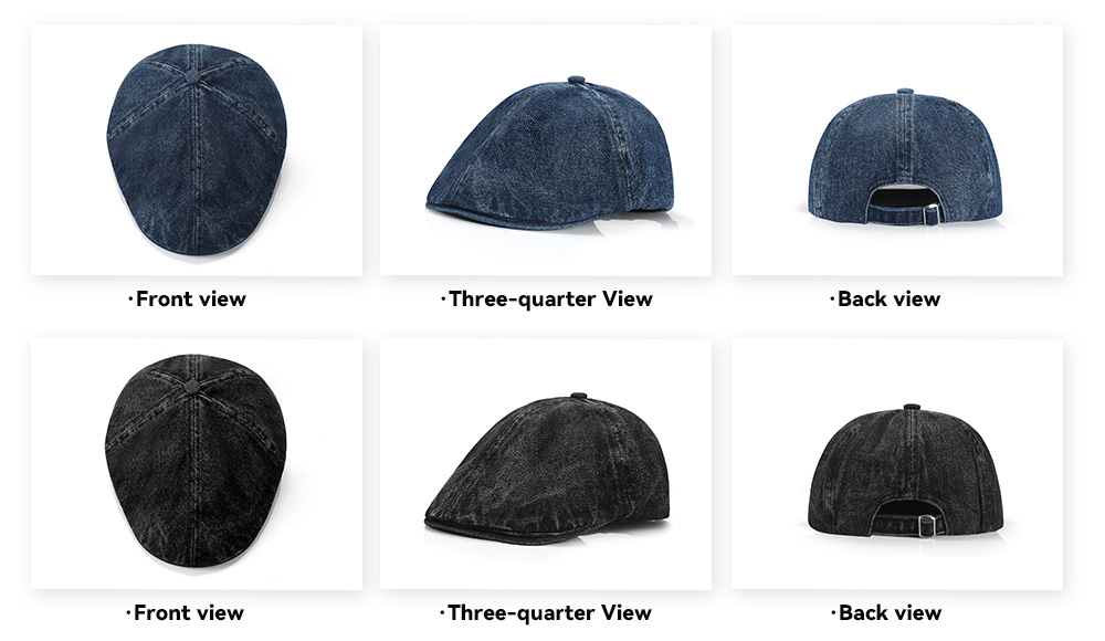 Washed Distressed Denim Newsboy Cap   --B219