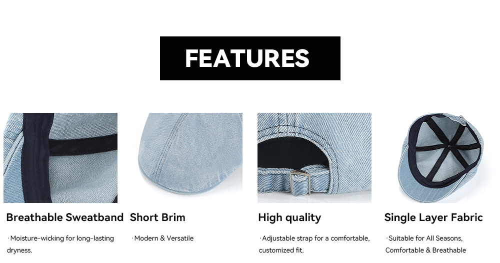 Washed Distressed Denim Newsboy Cap   --B219