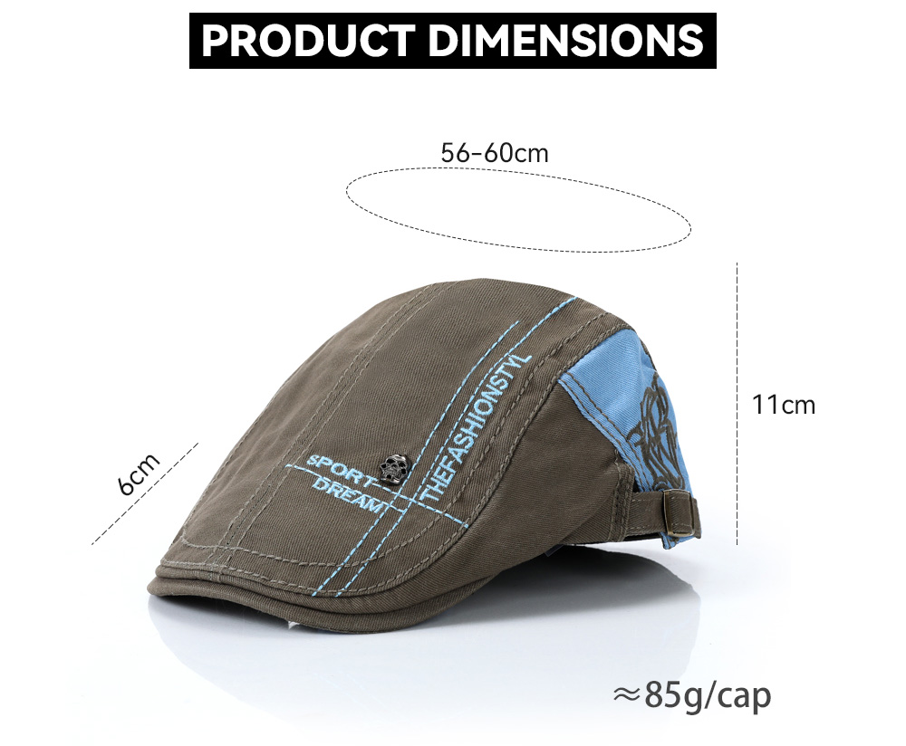Cotton Skull Color Block Flat Cap   --B302