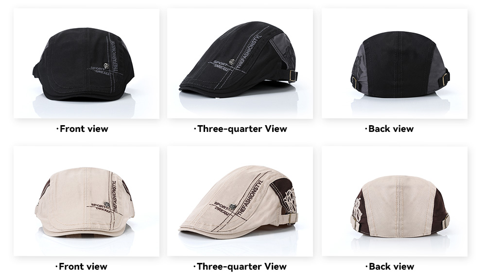 Cotton Skull Color Block Flat Cap   --B302