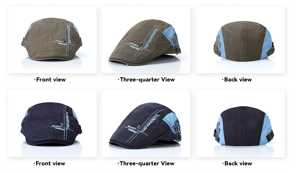 Cotton Skull Color Block Flat Cap   --B302