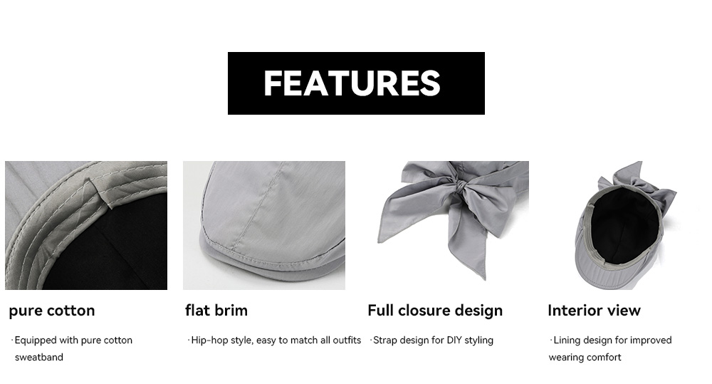 Quick-Dry Water Repellent Strap Newsboy Cap  --B320