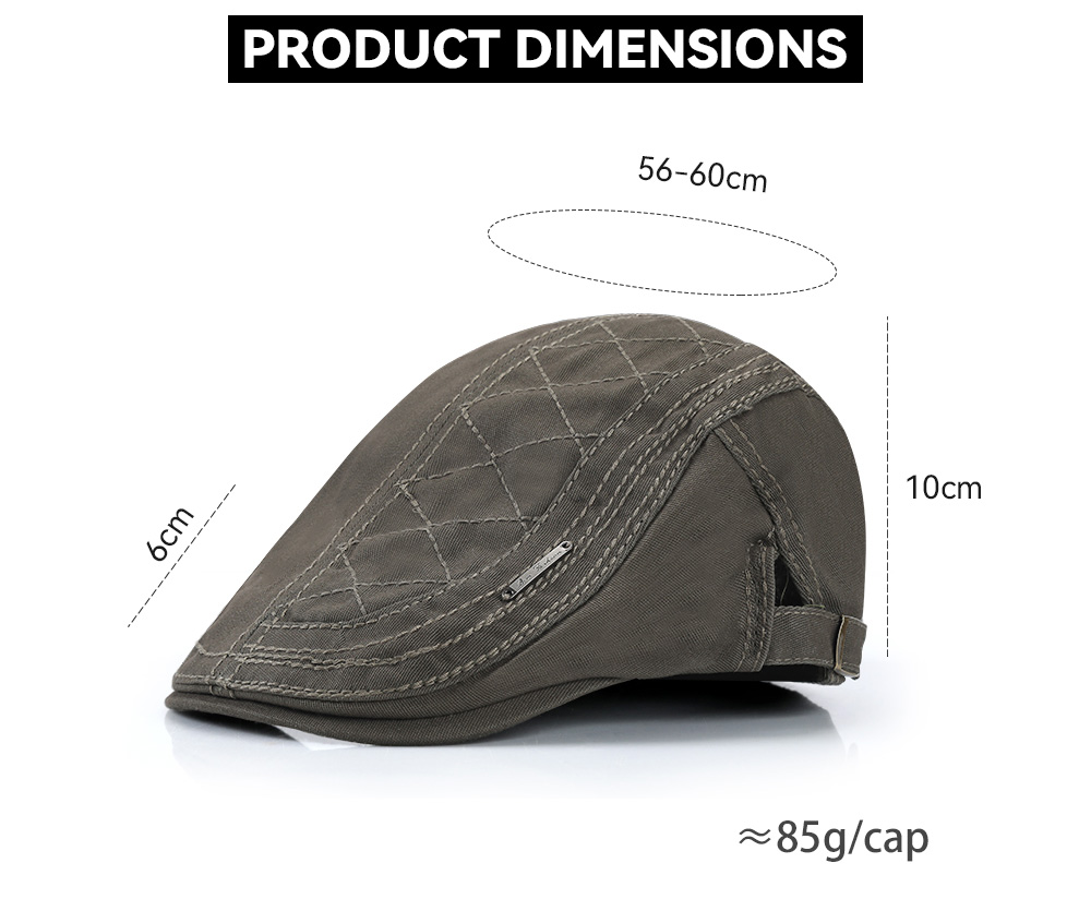 Cotton Flat Cap with Metal Logo