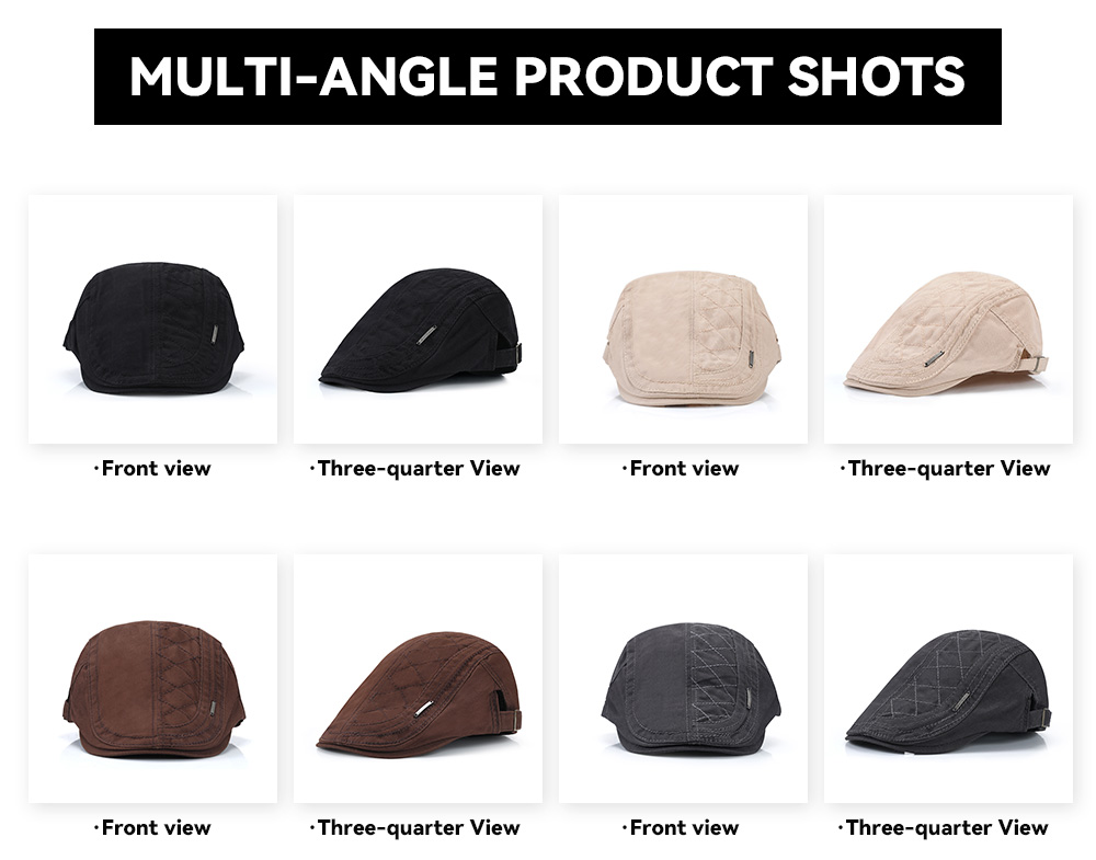 Cotton Flat Cap with Metal Logo