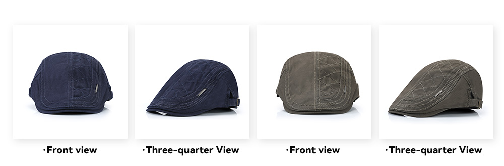 Cotton Flat Cap with Metal Logo