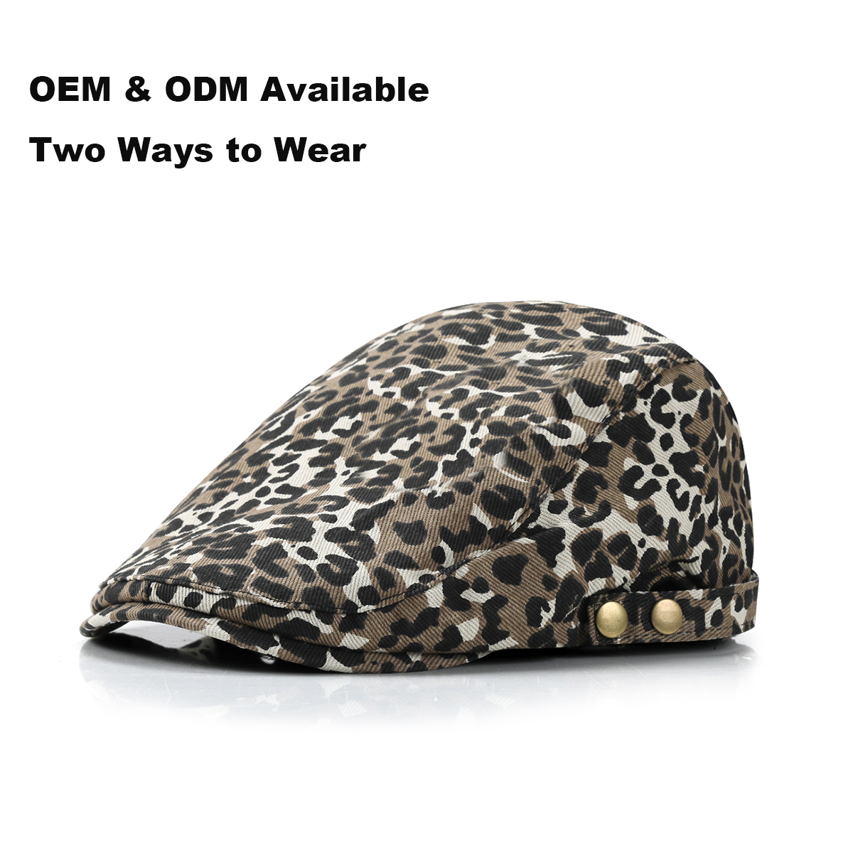 Leopard Print Newsboy Cap