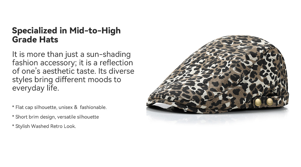 Leopard Print Newsboy Cap