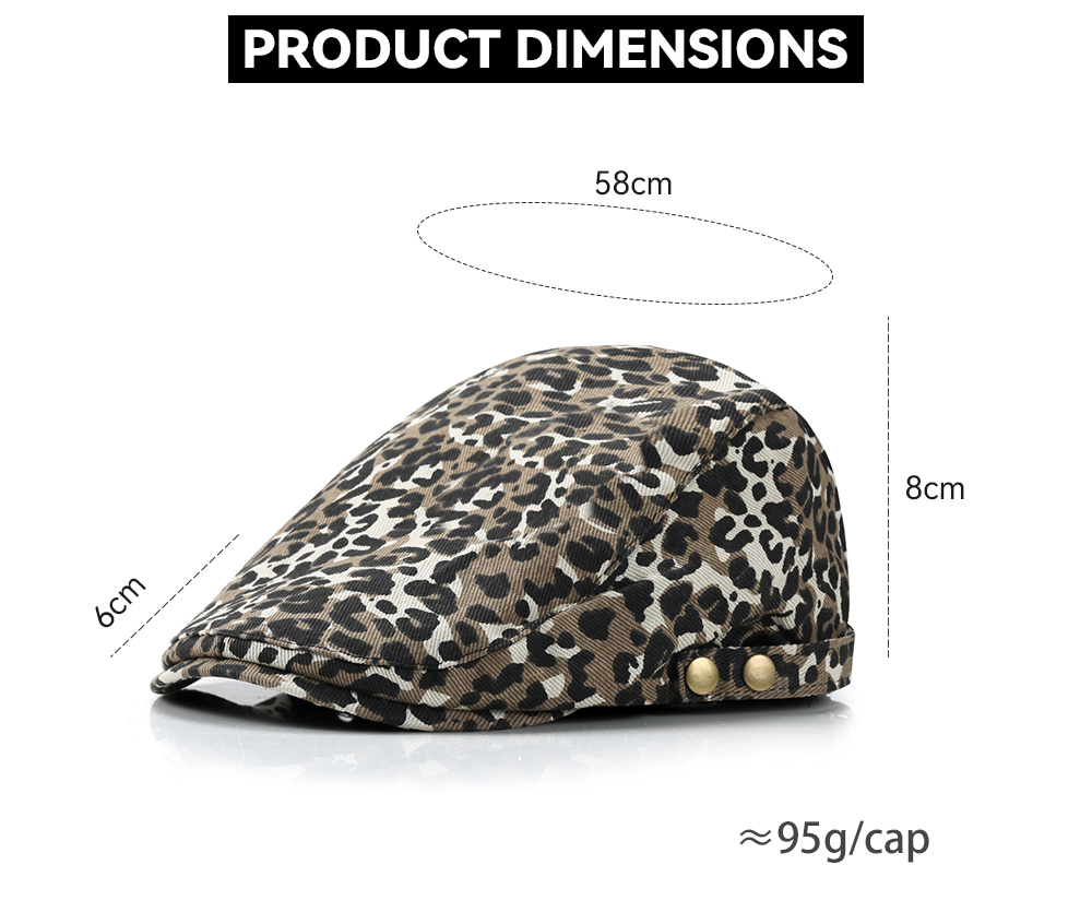 Leopard Print Newsboy Cap