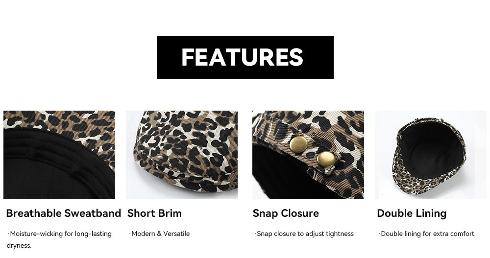 Leopard Print Newsboy Cap