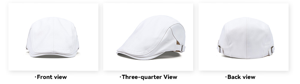 Faux Leather Fleece Lined Flat Cap   --B006