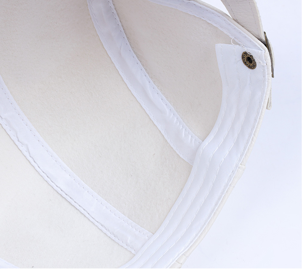 Faux Leather Fleece Lined Flat Cap   --B006