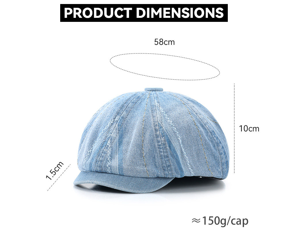 Washed Distressed Octagonal Cap   --OX003