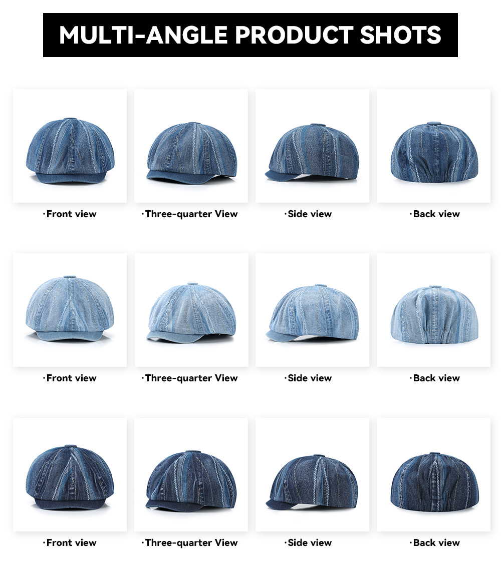Washed Distressed Octagonal Cap   --OX003