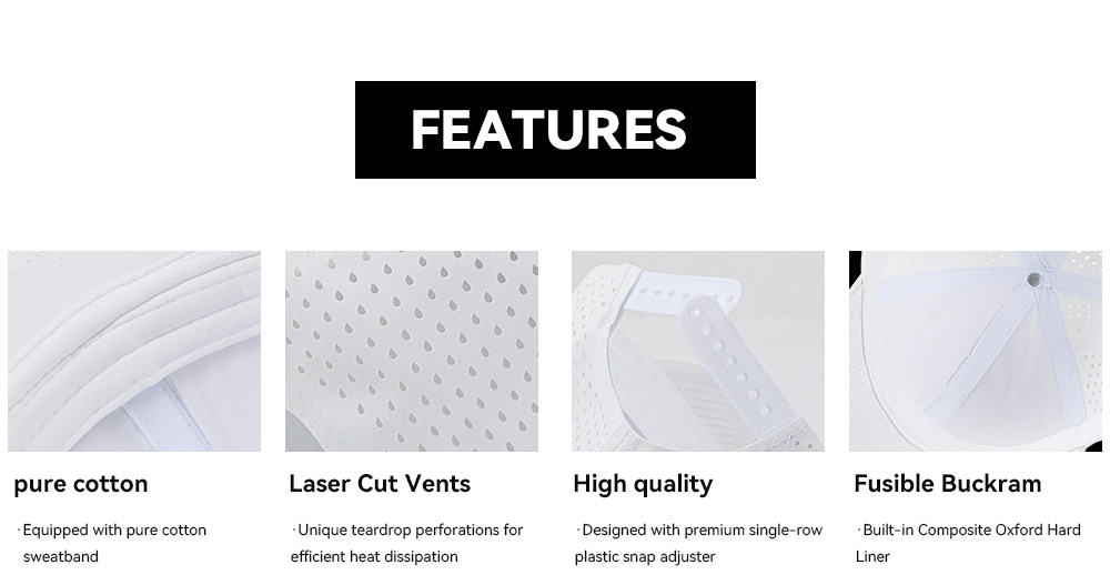 6-Panel Quick Dry Water Repellent Perforated Baseball Cap   --Q6900