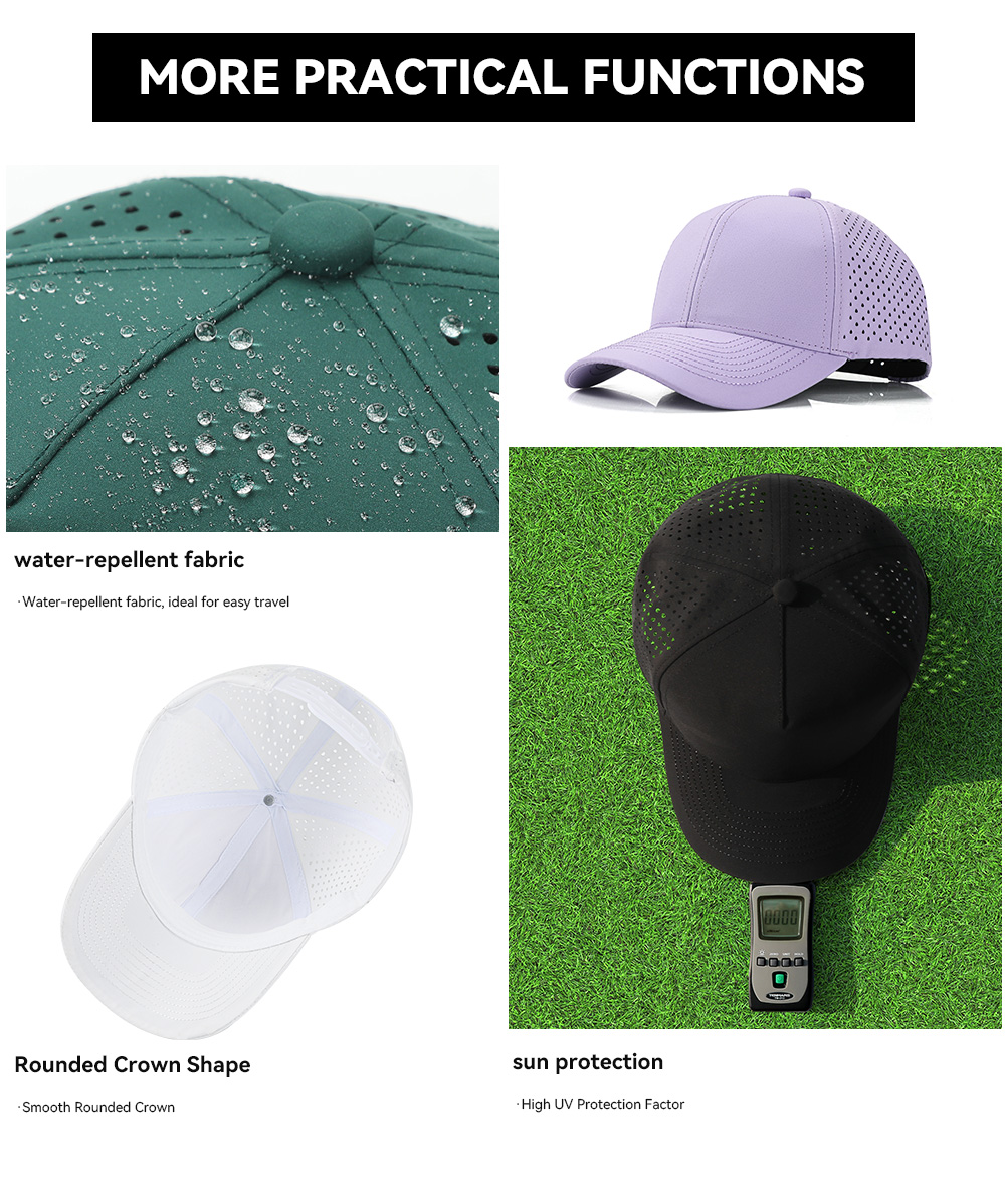 6-Panel Quick Dry Water Repellent Perforated Baseball Cap   --Q6900