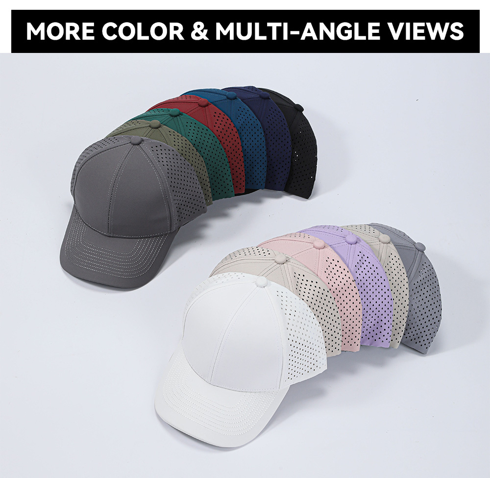 6-Panel Quick Dry Water Repellent Perforated Baseball Cap   --Q6900