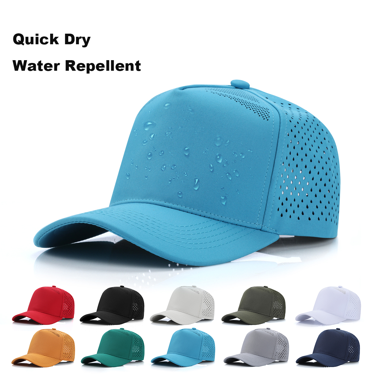 5-Panel Quick Dry Perforated Water Repellent Baseball Cap   --Q5600