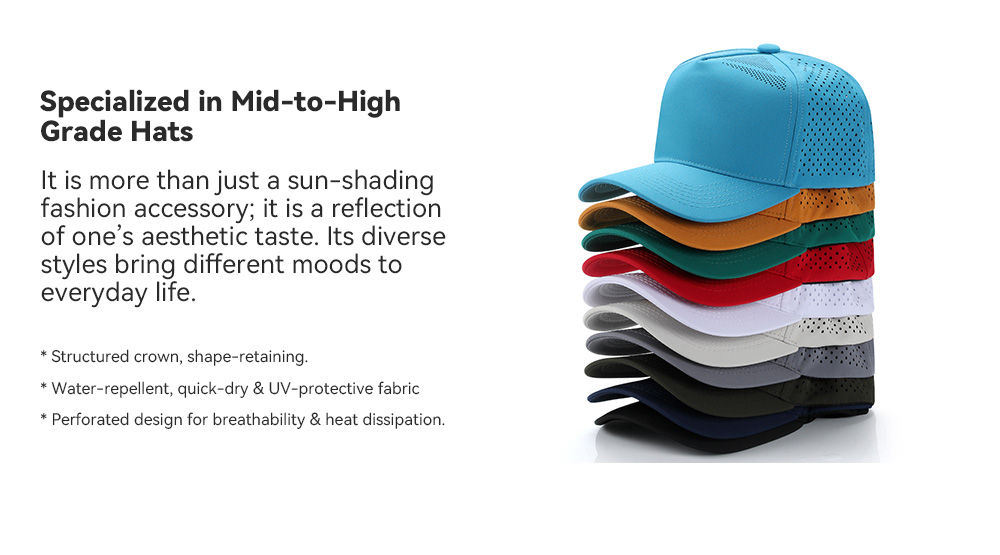 5-Panel Quick Dry Perforated Water Repellent Baseball Cap   --Q5600