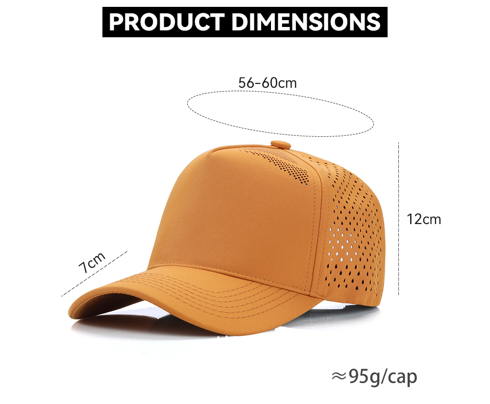 5-Panel Quick Dry Perforated Water Repellent Baseball Cap   --Q5600