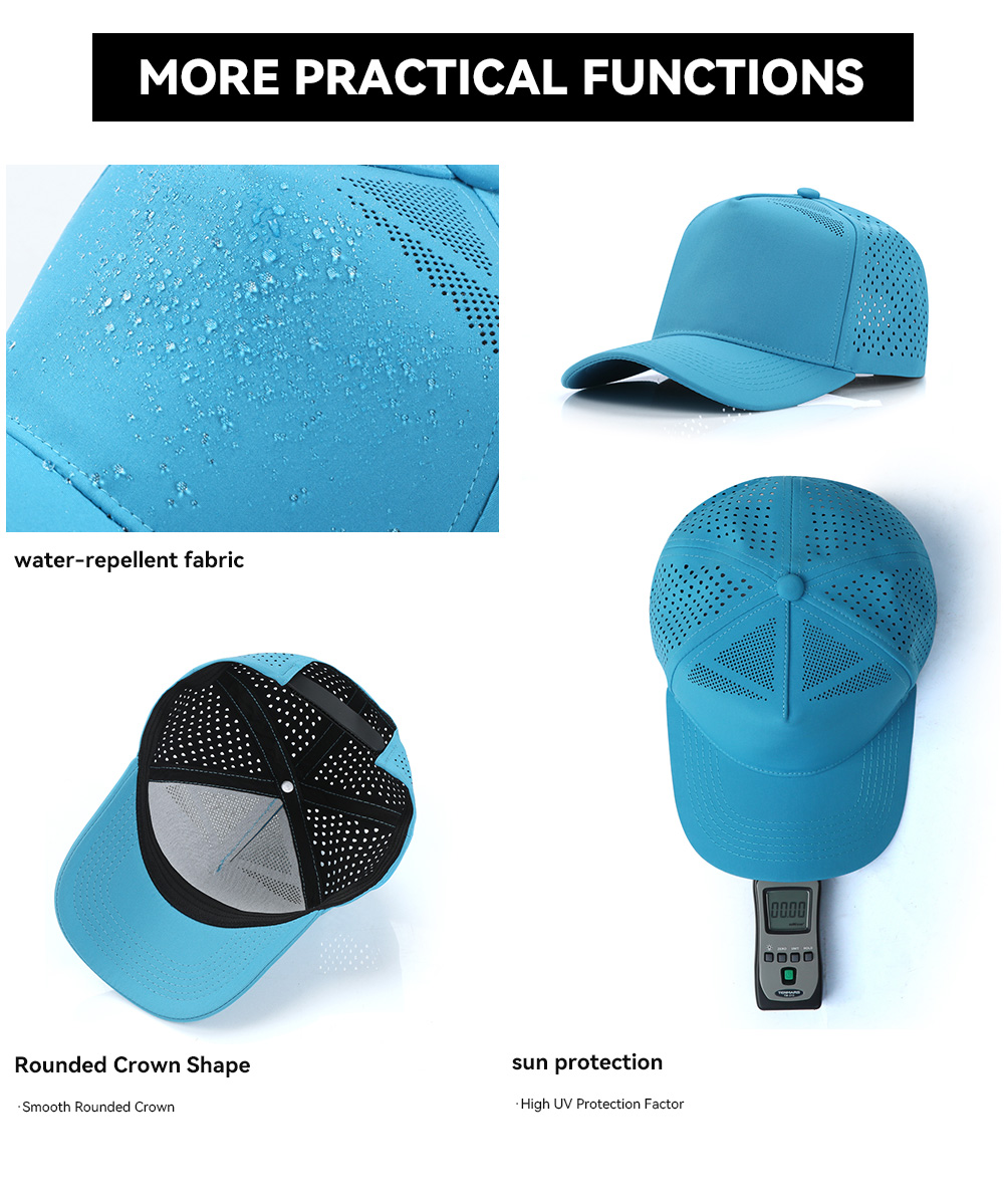 5-Panel Quick Dry Perforated Water Repellent Baseball Cap   --Q5600