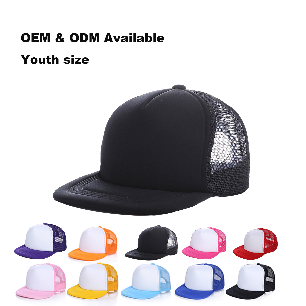 Youth Size Flat Brim Foam Trucker Cap   --F502