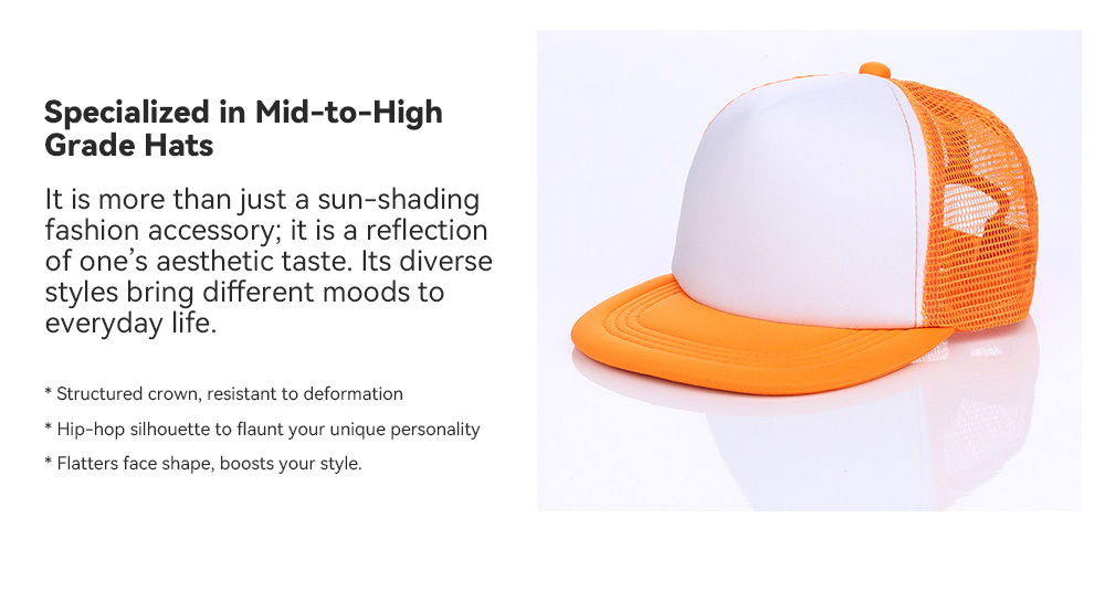 Youth Size Flat Brim Foam Trucker Cap   --F502