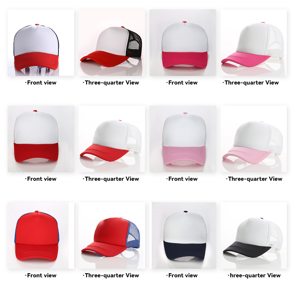 Adult Curved Brim Contrast Color Trucker Cap   --N501-1
