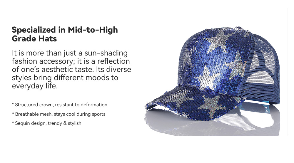 Sequin Mesh Trucker Cap