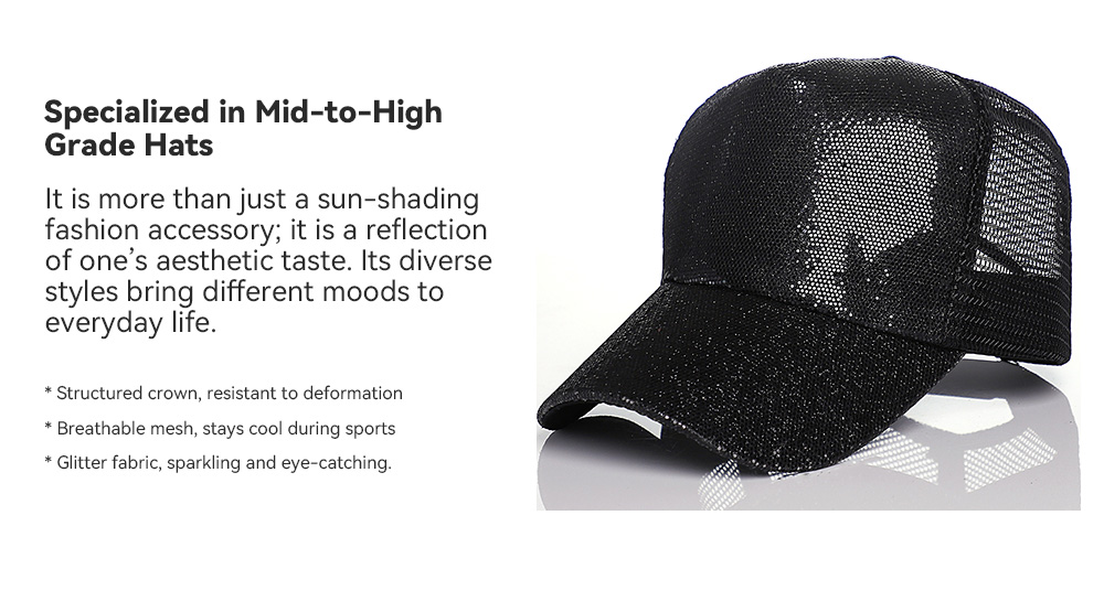 Glitter Print Mesh Cap